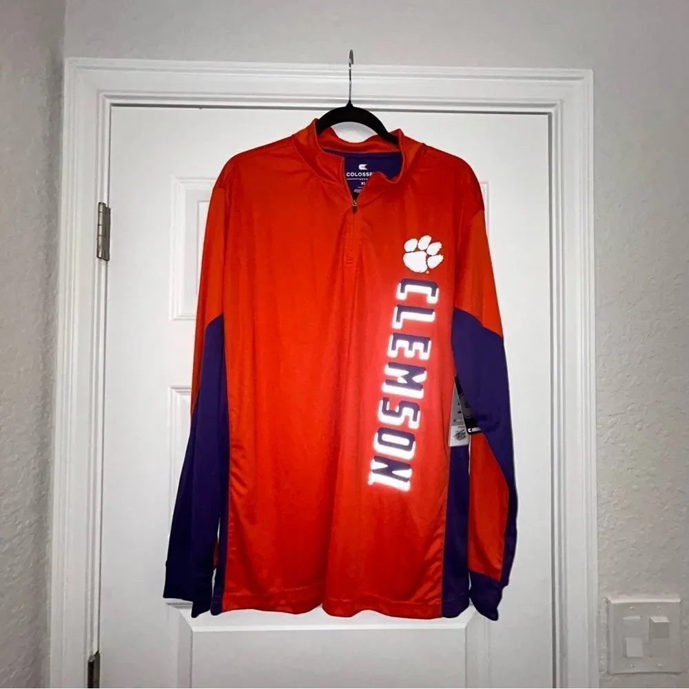 New, Colosseum Clemson 1/4 Zip Front Long Sleeve Pullover Shirt Jacket